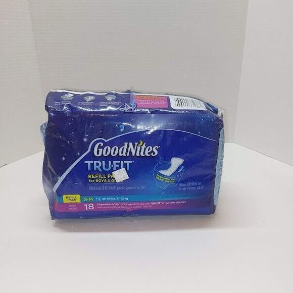 GoodNites TruFit Refill Packs Size: S/M Boys & Girls 18/pack inserts OPEN PACK - Picture 1 of 5